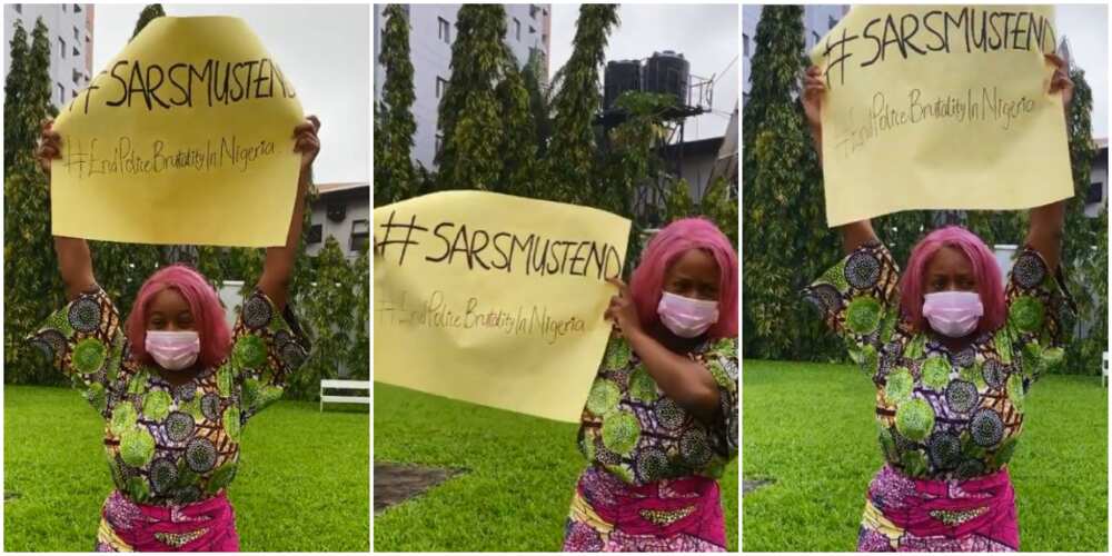 End SARS: DJ Cuppy finally joins protest (video)