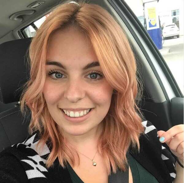 Strawberry blonde hair