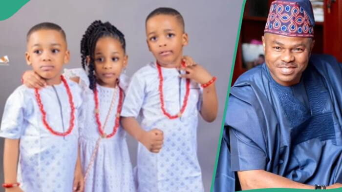 "Happy birthday to my treasures": Yinka Ayefele gushes as his triplets turn 5, shares cute video