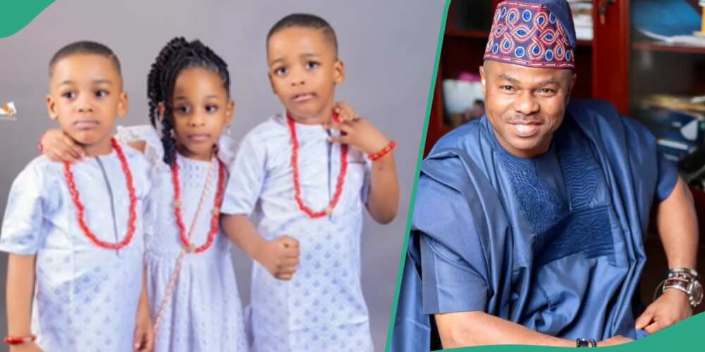 Yinka Ayefele shares a cute video of his triplets as they turn a year older