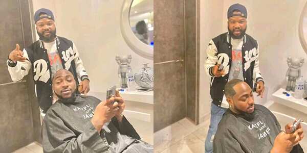 Nigerian barber who gave Davido OBO a haircut in Lagos celebrates in grand style