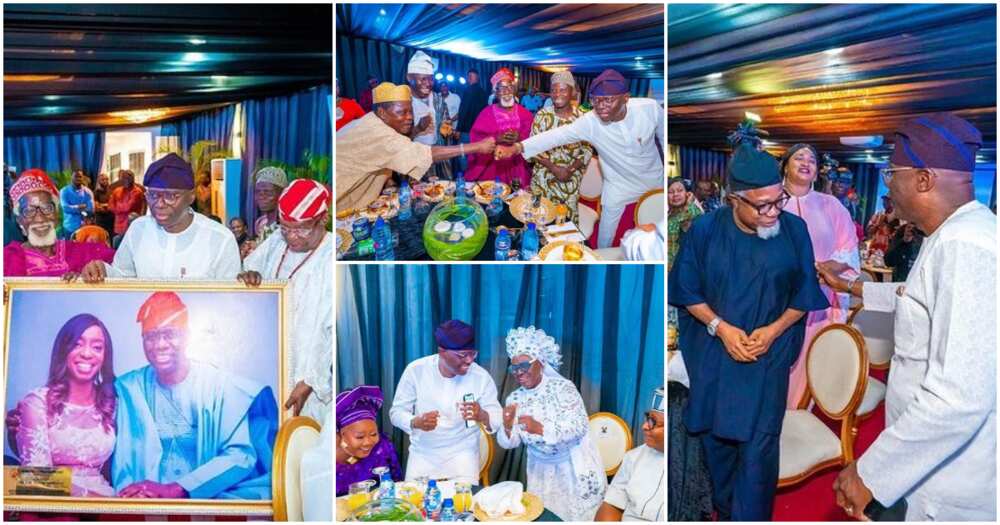Photos of Governor Babajide Sanwo-Olu and Nollywood veterans