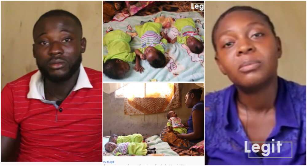 Mutumin da matarsa ta haifi yan uku ya koka, ya roki yan Najeriya su kawo masa tallafi Mutumin da matarsa ta haifi yan uku ya koka, ya roki yan Najeriya su kawo masa tallafi