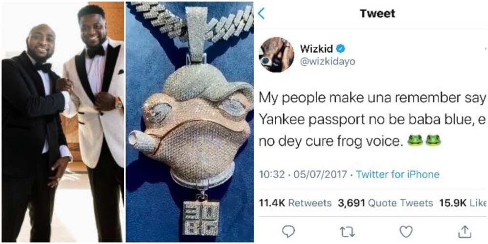 You’ve Got to Love OBO: Davido’s Brother Reacts After Singer Made Pendant Out of Wizkid’s Insult
