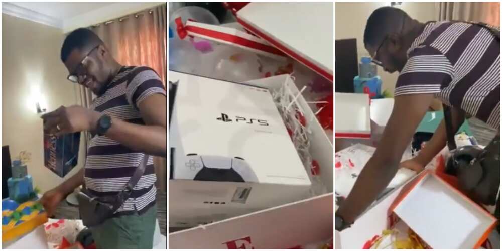 Twitter influencer Mazi Ibe's wife surprises him with Ps5, other expensive gifts on his birthday