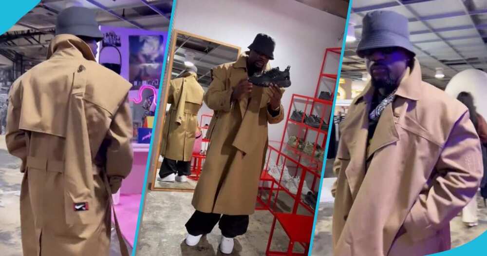 Sarkodie rocks a Nike trench coat