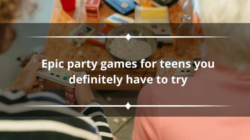 Teenagers playing a game at a party