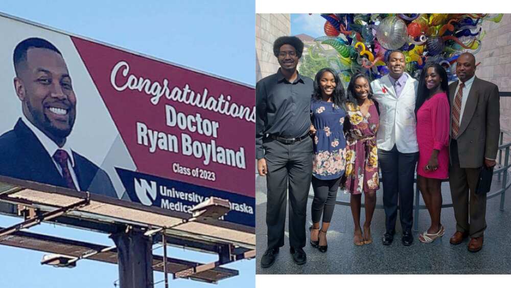 Son graduates and is surprised with billboard Son graduates and is surprised with billboard