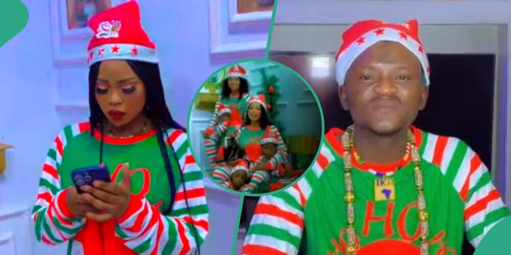 Nigerian singer Portable and his family's Christmas shoot.
