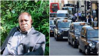 A collage of the driver and taxis in London. Photo sources: Daily Mail/Dreamstime