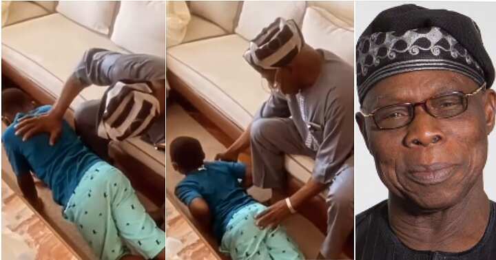 Olusegun Obasanjo, greet, prostrate