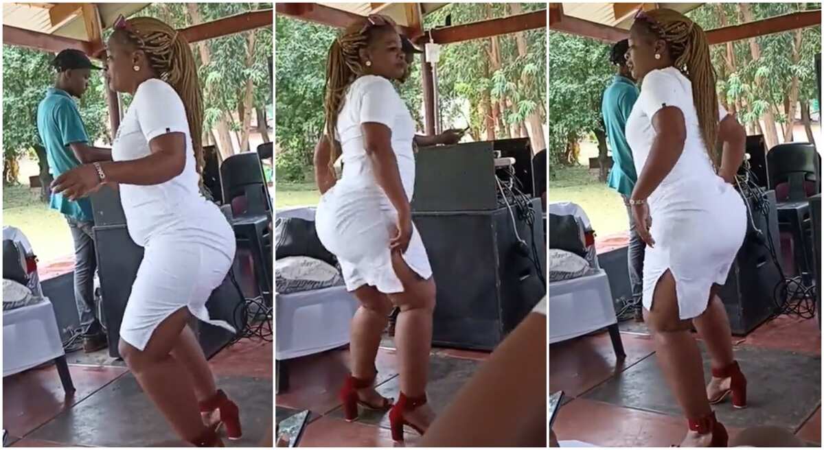 Video: See how this lady used her waist to dance in public, you will be amazed