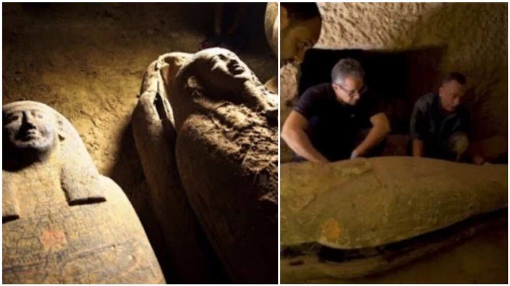 A collage showing some of the excavated coffins. Photo source: HowAfrica