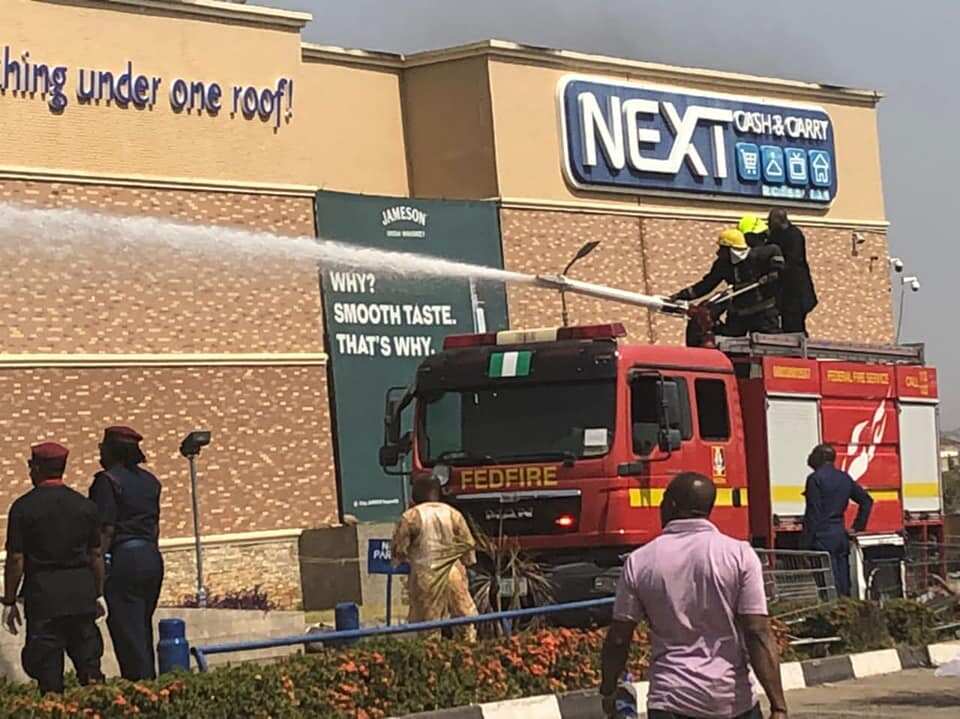 Just In: Tension, Fear as Fire Breaks Out in Popular Abuja Supermarket