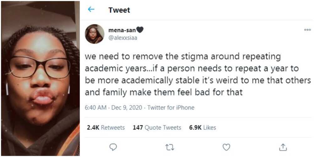 Nigerian lady says there should be no stigma attached to repeating classes in school