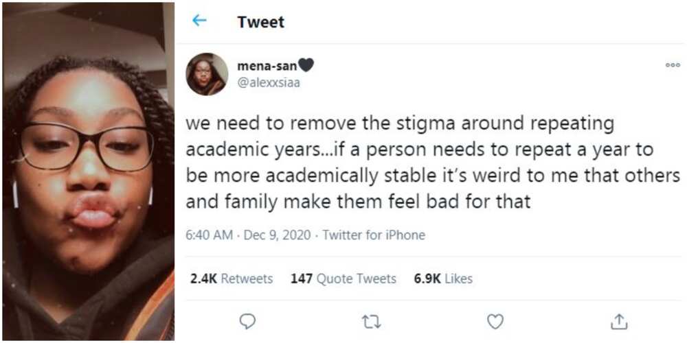 Nigerian lady says there should be no stigma attached to repeating classes in school Nigerian lady says there should be no stigma attached to repeating classes in school