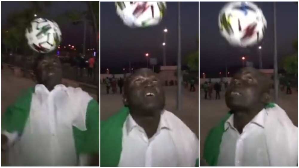 Man with juggling ball skill.