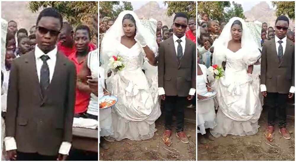 Photos of a bride and groom.