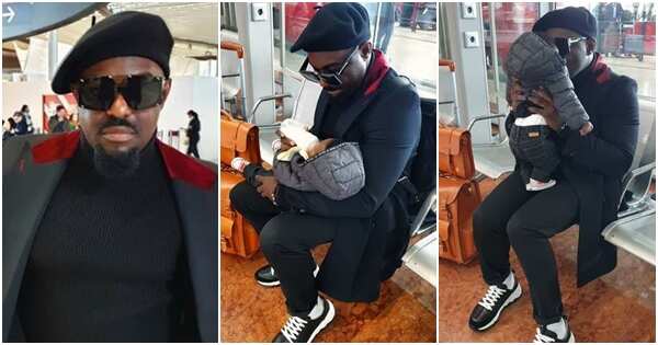 Jim Iyke admits he shed tears while parting with his son at airport
