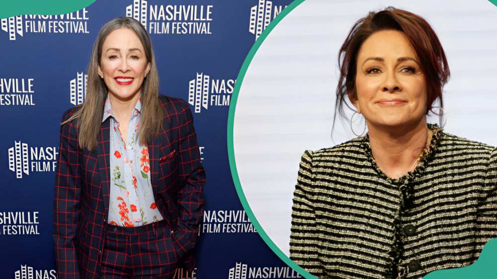 Patricia Heaton at Franklin Theatre in Franklin, Tennessee (L). Patricia Heaton at the Beverly Hilton Hotel in Beverly Hills, CA (R).