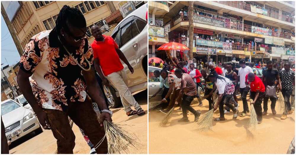 Singer Pallaso sweeps streets to appease fans