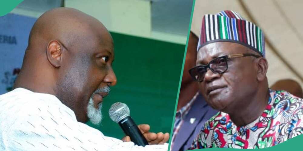 Dino Melaye, Ortom clash after PDP national caucus meeting in Abuja