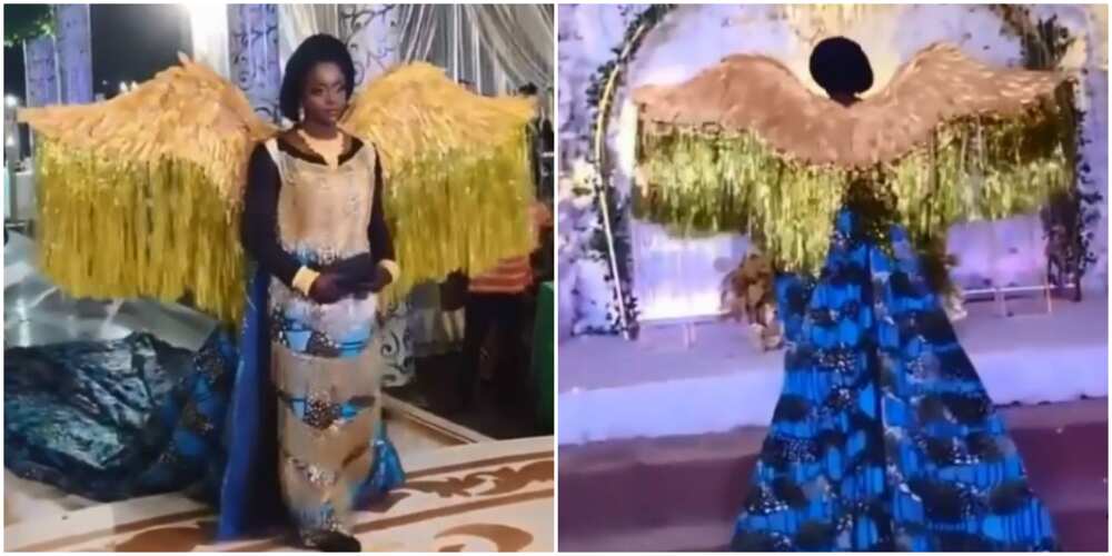 Nigerian bride dazzles guests as she rocks ‘wings’ on wedding day in viral video