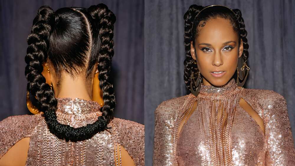 Alicia Keys' pigtails hairstyles