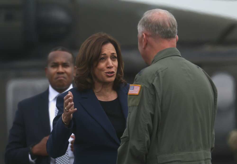 US Vice President Kamala Harris said she was visiting South Korea "to reinforce the strength of our alliance and strengthen our work together"