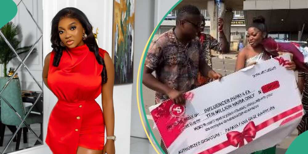 Papaya Ex gets N10million, money bouquet from fans after returning to Nigeria.
