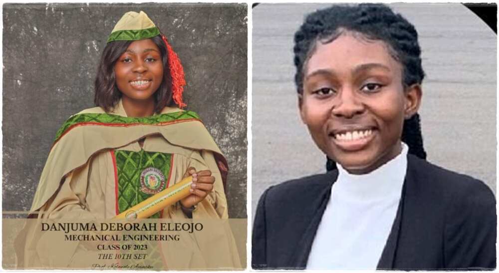Photos of a Nigerian lady who graduated with a first class.