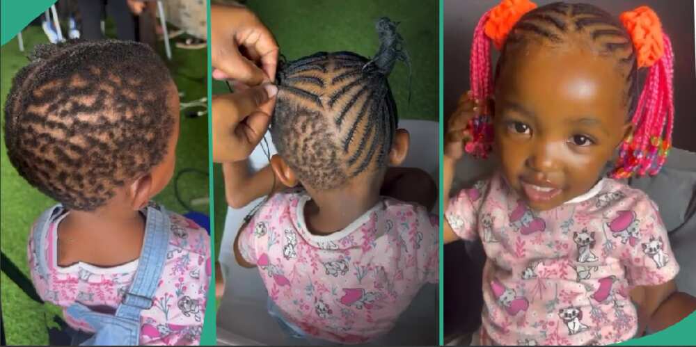 Hairdresser praised for braiding baby's hair.