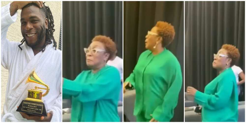 Burna Boy's mum dances 'gbese' in video.