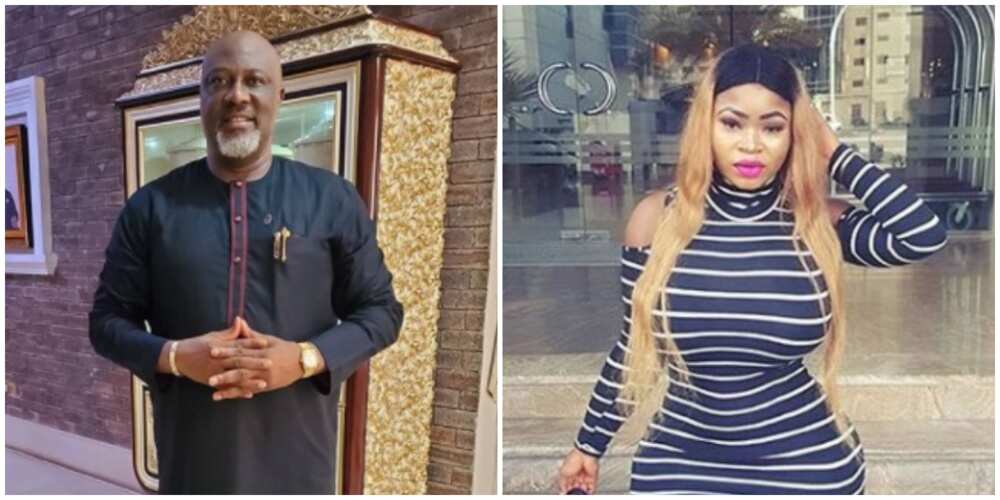 Dino Melaye reacts after socialite Roman Goddess visited him at the hotel and called him 'uncle'