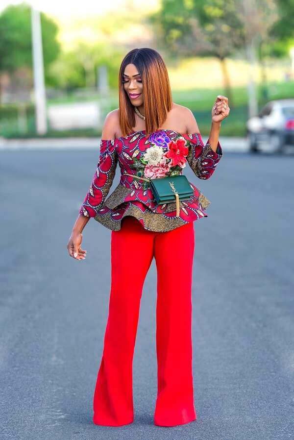 Ankara off shoulder top with frills