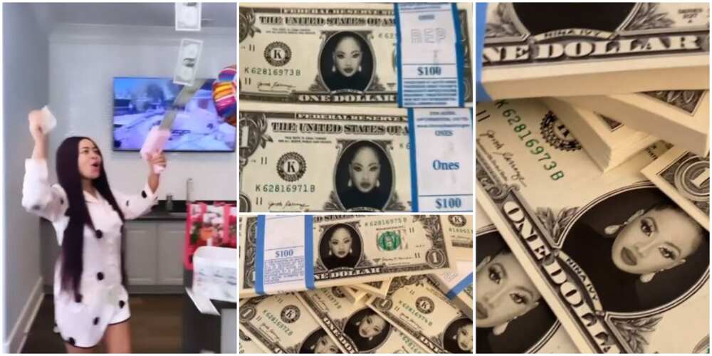 Real Money: BBNaija’s Nina Shows Off Customised, Spendable Dollar Bills Hubby Gifted Her on Birthday