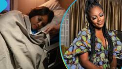 Yvonne Nelson: Actress' fans react as she shares photo of herself sleeping on a plane