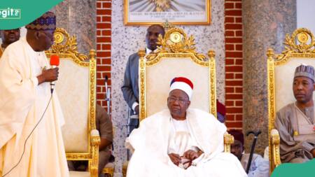“Nigerians of profound faith”: Tinubu visits Shehu of Borno, grieves over Kaduna bombing