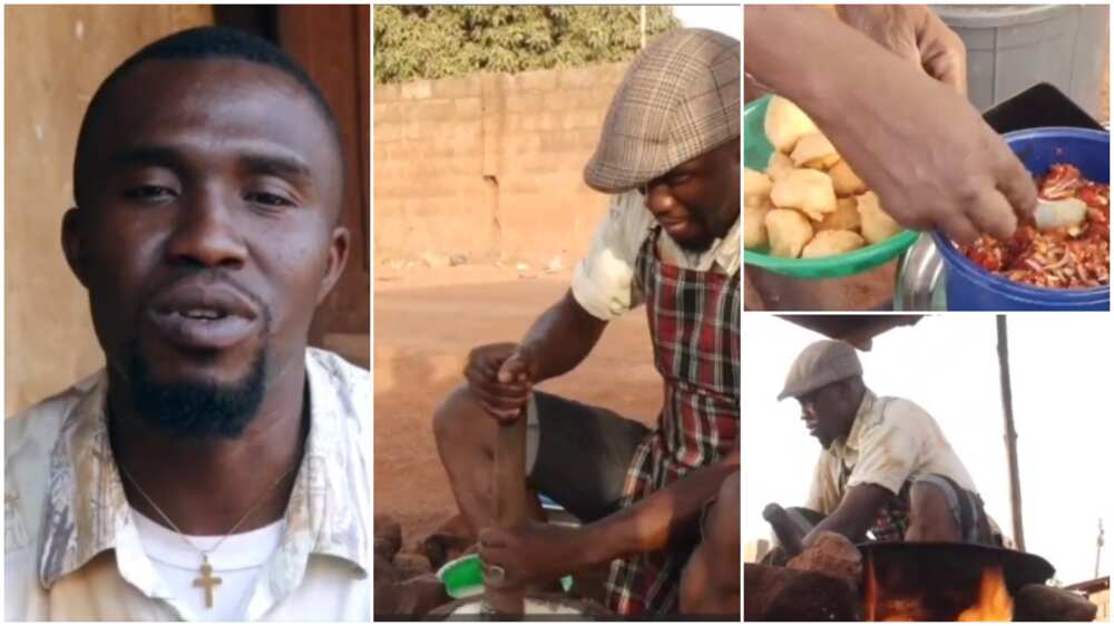 Nigerian graduate Justice turn to akara frying business after 3 years of unemployment