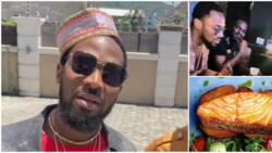 Funny video shows moment Dbanj almost vomited after tasting salmon fish for first time, singer looks disgusted