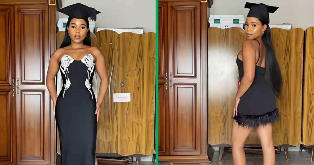 See the impressive outfit a fashionista wore to her graduation that caught the attention of many (video)