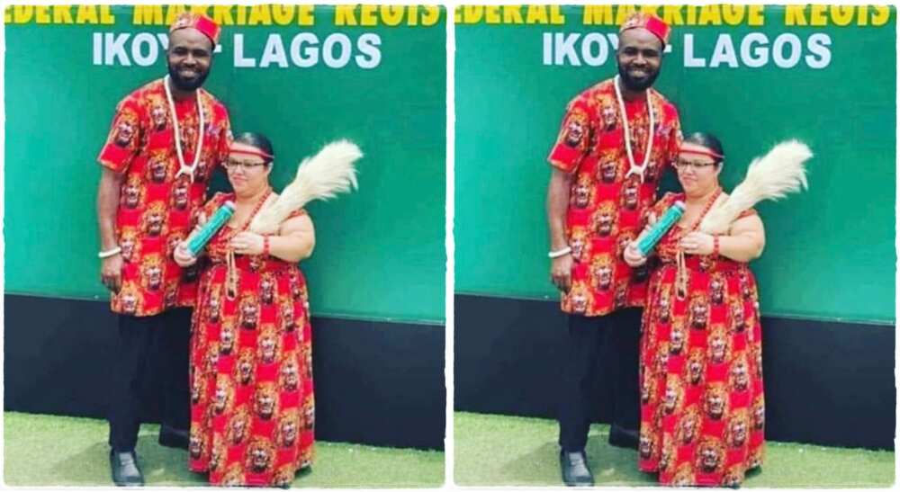 Photos of a Nigerian man who married white lady at Ikoyi Marriage Registry.