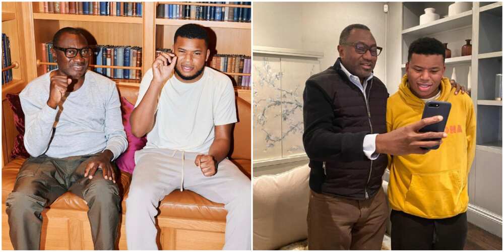 Femi Otedola celebrates son Fewa's birthday, Femi Otedola and son Fewa