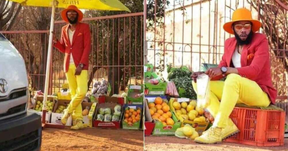 Reactions trail photos of vegetable seller dressed in stylish suit