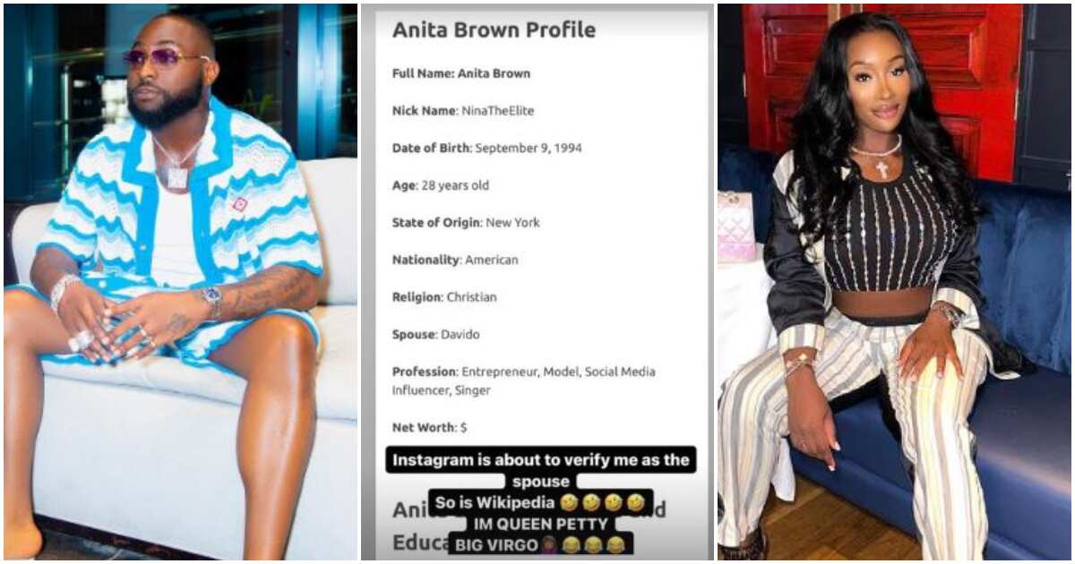 See new details from Davido's alleged US side chic Anita Brown claiming Davido wanted a child with her