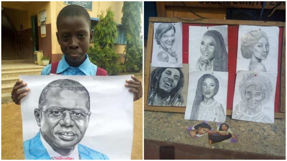 Young girl Precious Ayegbusi draws fantastic images of Lagos governor Sanwo-Olu