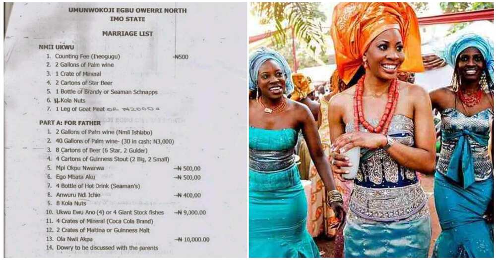 Imo bride price list of 2013