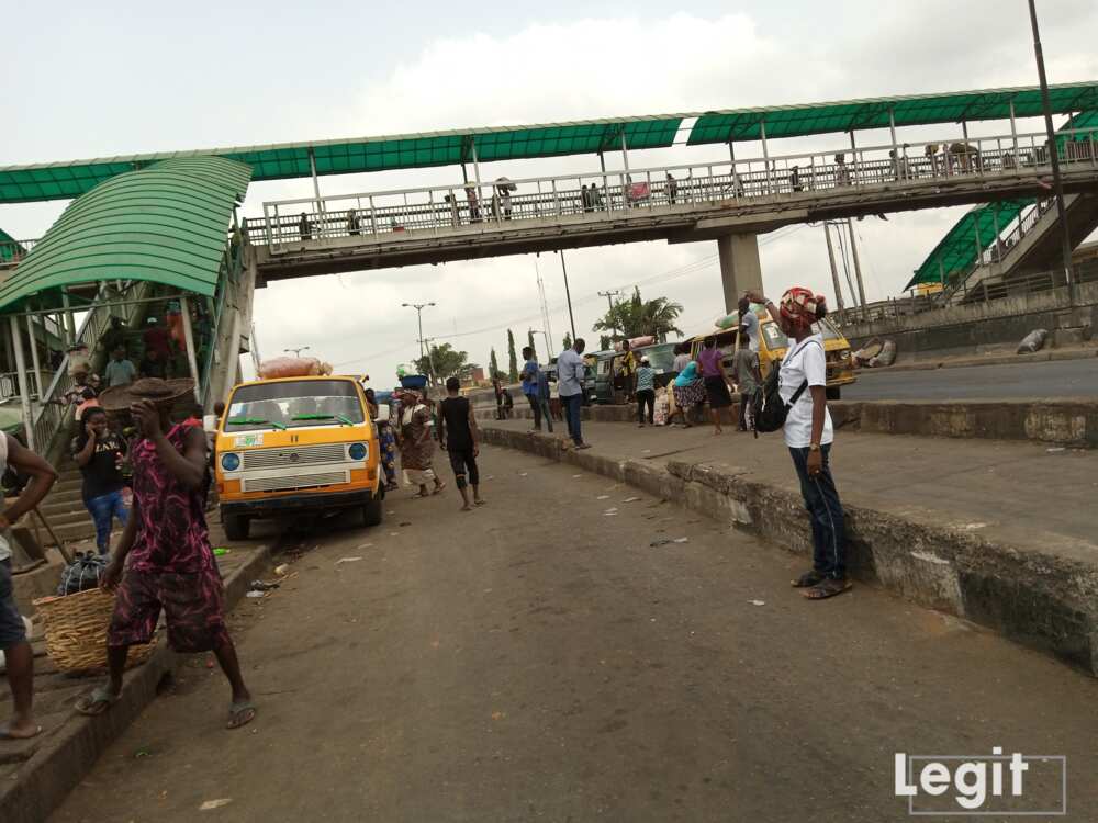Few buses are seen at bus stops in Lagos following the directives by the government. Photo credit: Esther Odili