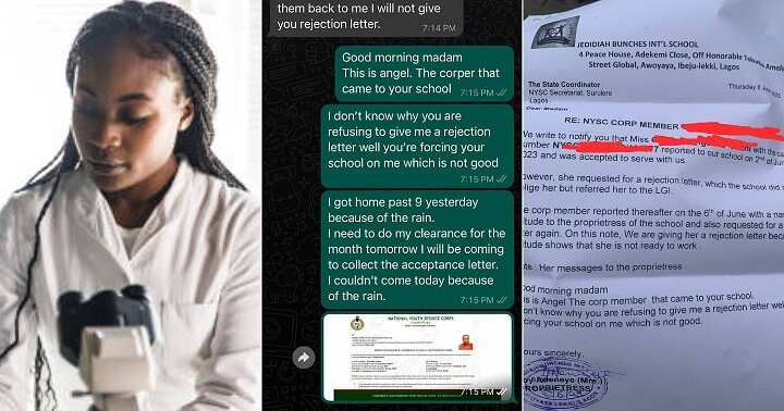 Corps member begs for rejection