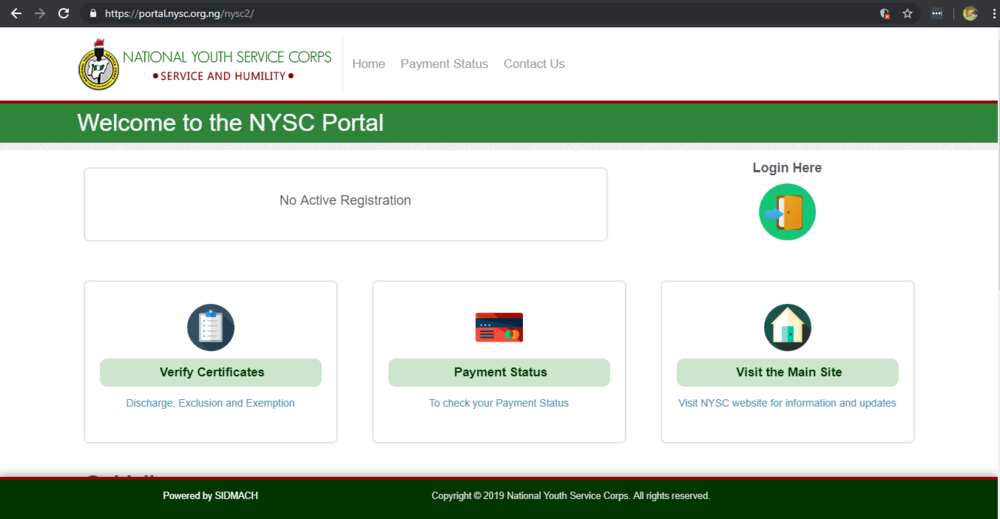 NYSC portal